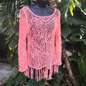 Neon crochet top or cover up